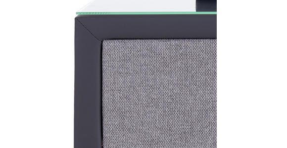 Nachtkästchen Grau H: 60 cm Hampton - Anthrazit/Grau, KONVENTIONELL, Textil (50/60/45cm) - Luca Bessoni