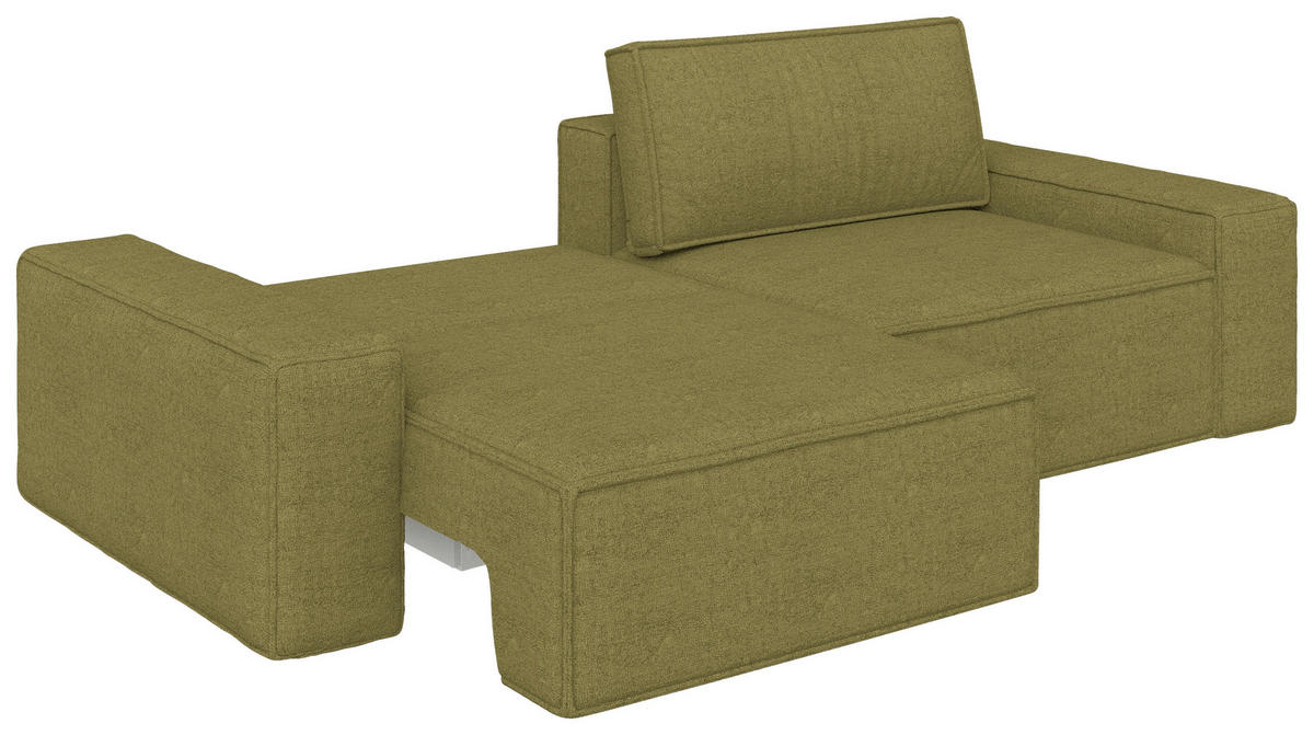 SCHLAFSOFA  mit Liegefunktion, Schlafen auf Sitzhöhe, Rücken echt Webstoff Dunkelgrün  - Dunkelgrün/Schwarz, KONVENTIONELL, Kunststoff/Textil (256/83/115cm) - Carryhome
