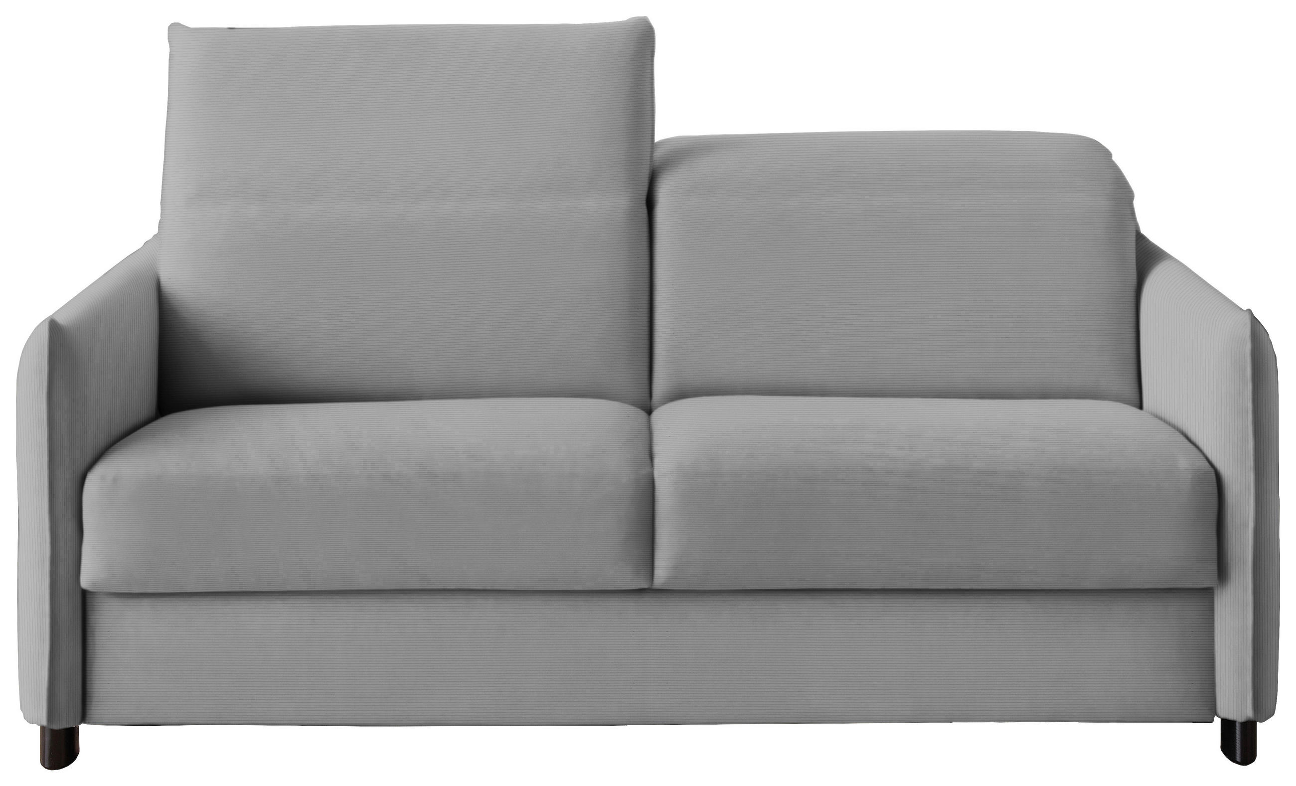 SCHLAFSOFA Florenz in Cord, Velours Hellgrau  - Hellgrau/Schwarz, KONVENTIONELL, Textil/Metall (188/84-105/100cm) - Bali