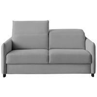SCHLAFSOFA Cord, Velours Hellgrau Typenauswahl, Fussart wählbar, Stoffauswahl, Armteilvarianten, Hocker erhältlich, Armteil links, Armteil rechts  - Hellgrau/Schwarz, Konventionell, Textil/Metall (188/84-105/100cm) - Bali