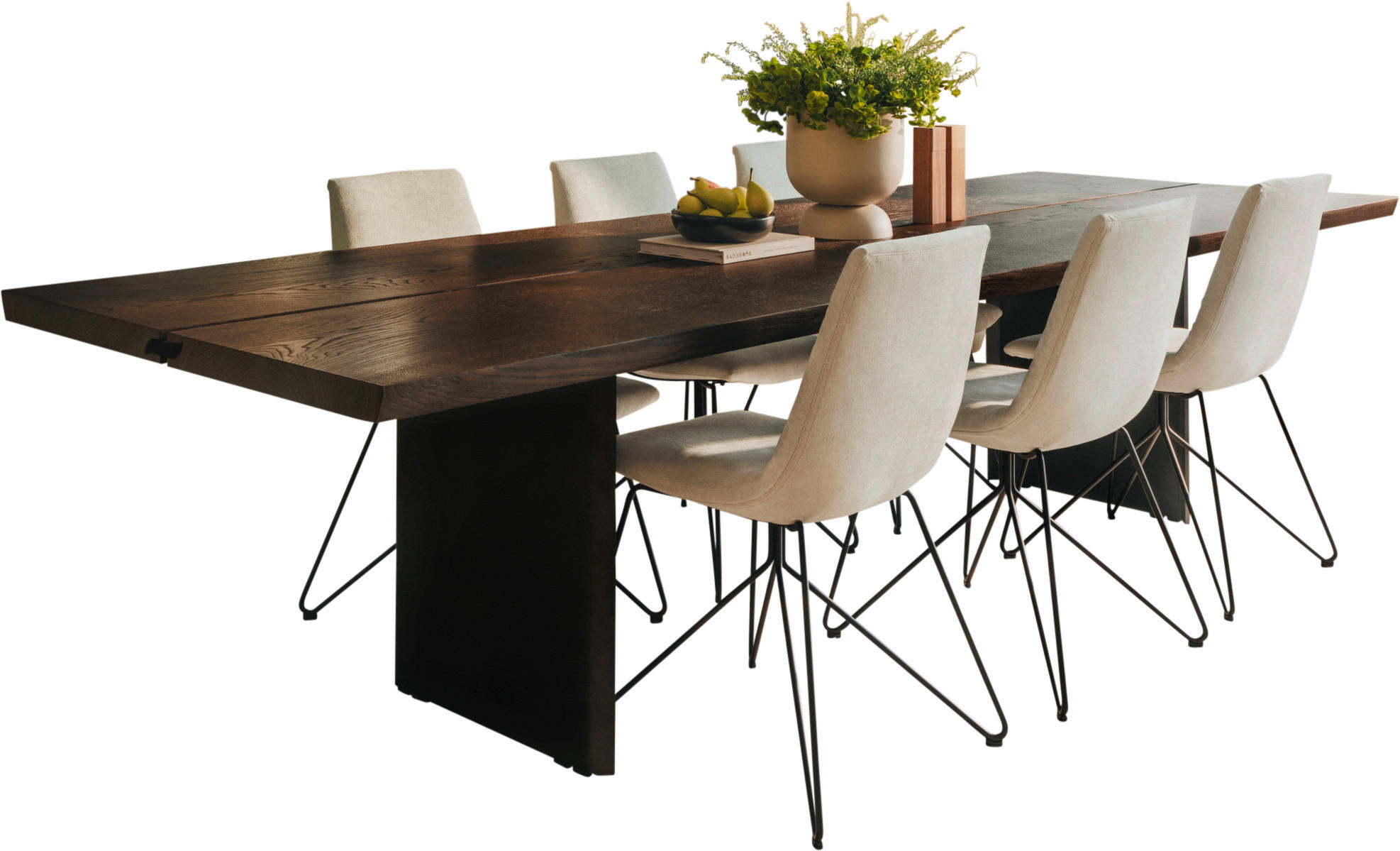 ESSTISCH in Holz, Metall 275/100/75 cm  - Eiche dunkel/Schwarz, Natur, Holz/Metall (275/100/75cm) - Team 7