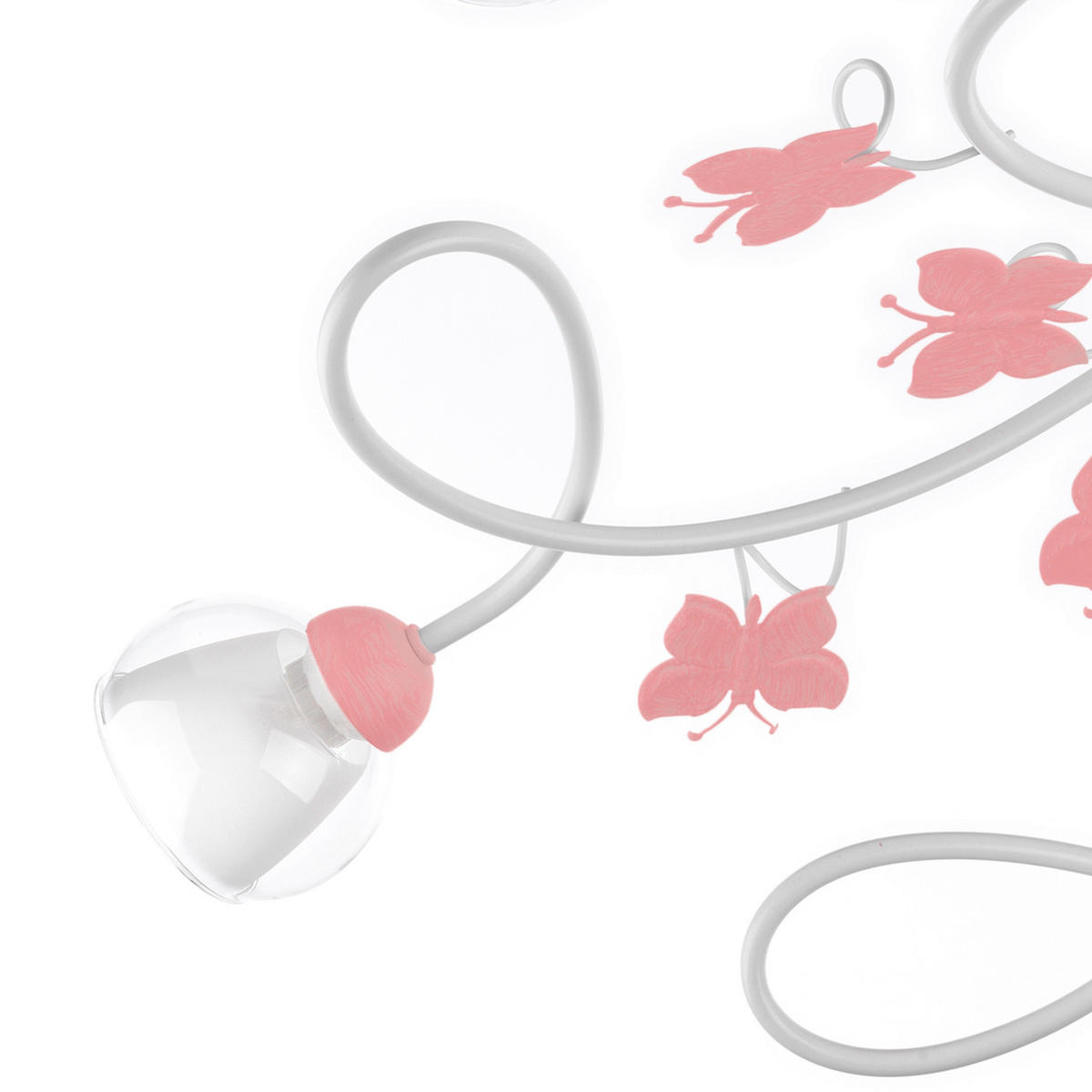 STROPNÉ SVIETIDLO DO DET. IZB, 80/20 cm  - pink/biela, Basics, kov/sklo (80/20cm)