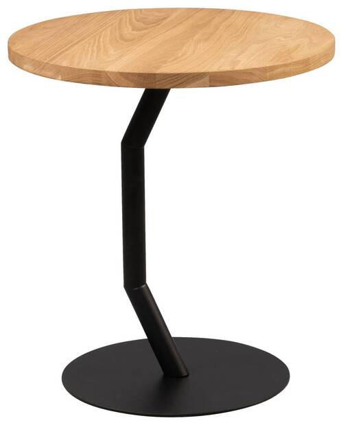 BEISTELLTISCH 45/45/50 cm Wildeiche Schwarz, Wildeiche rund  - Wildeiche/Schwarz, Basics, Holz/Metall (45/45/50cm)