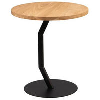 BEISTELLTISCH 45/45/50 cm Wildeiche Wildeiche, Schwarz rund  - Wildeiche/Schwarz, Basics, Holz/Metall (45/45/50cm)