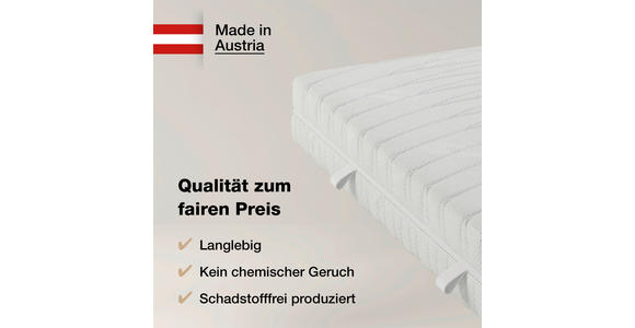 KALTSCHAUMMATRATZE 90/200 cm Höhe ca. 21 cm - Weiß, Basics, Textil (90/200cm) - Novel