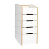 ROLLCONTAINER Buchefarben, Weiß  - Buchefarben/Weiß, MODERN, Holzwerkstoff/Kunststoff (39/89,6/40cm) - Tojo