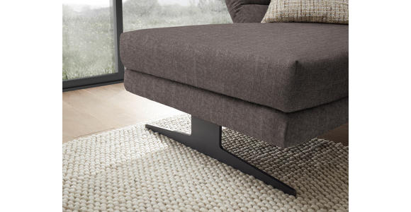 ECKSOFA  in Flachgewebe Greige  176-217/279-327 cm  - Greige/Schwarz, Design, Textil/Metall (176-217/279-327cm) - Dieter Knoll