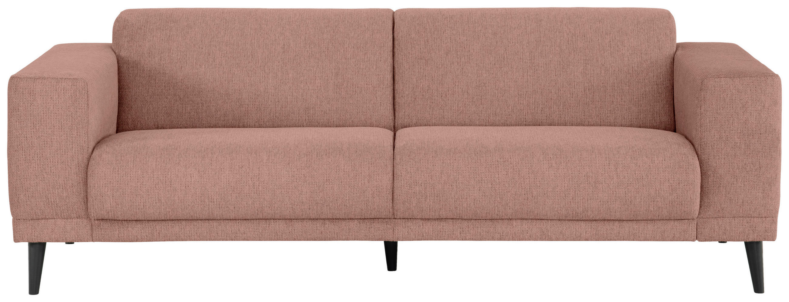3-SITZER-SOFA in Webstoff Taupe  - Taupe/Schwarz, Design, Holz/Textil (218/77/93cm) - MID.YOU