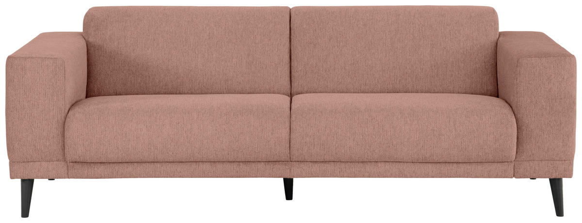 3-SITZER-SOFA in Webstoff Taupe  - Taupe/Schwarz, Design, Holz/Textil (218/77/93cm) - MID.YOU