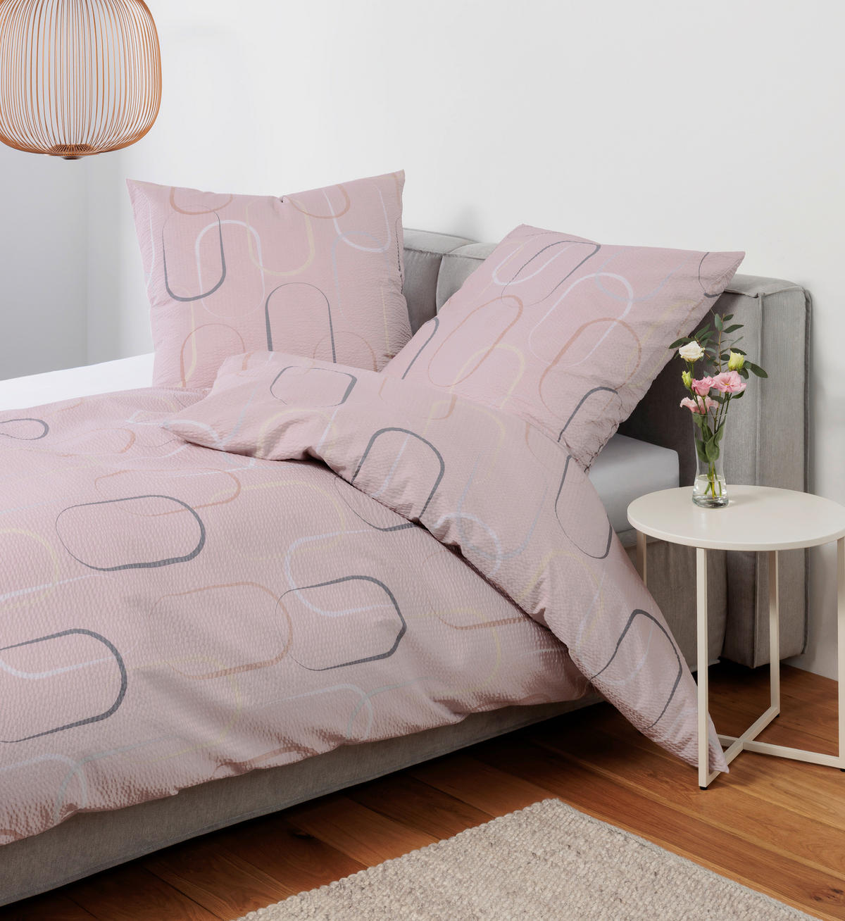 BETTWÄSCHE Seersucker 155/220 cm  - Taupe, Design, Textil (155/220cm) - Janine