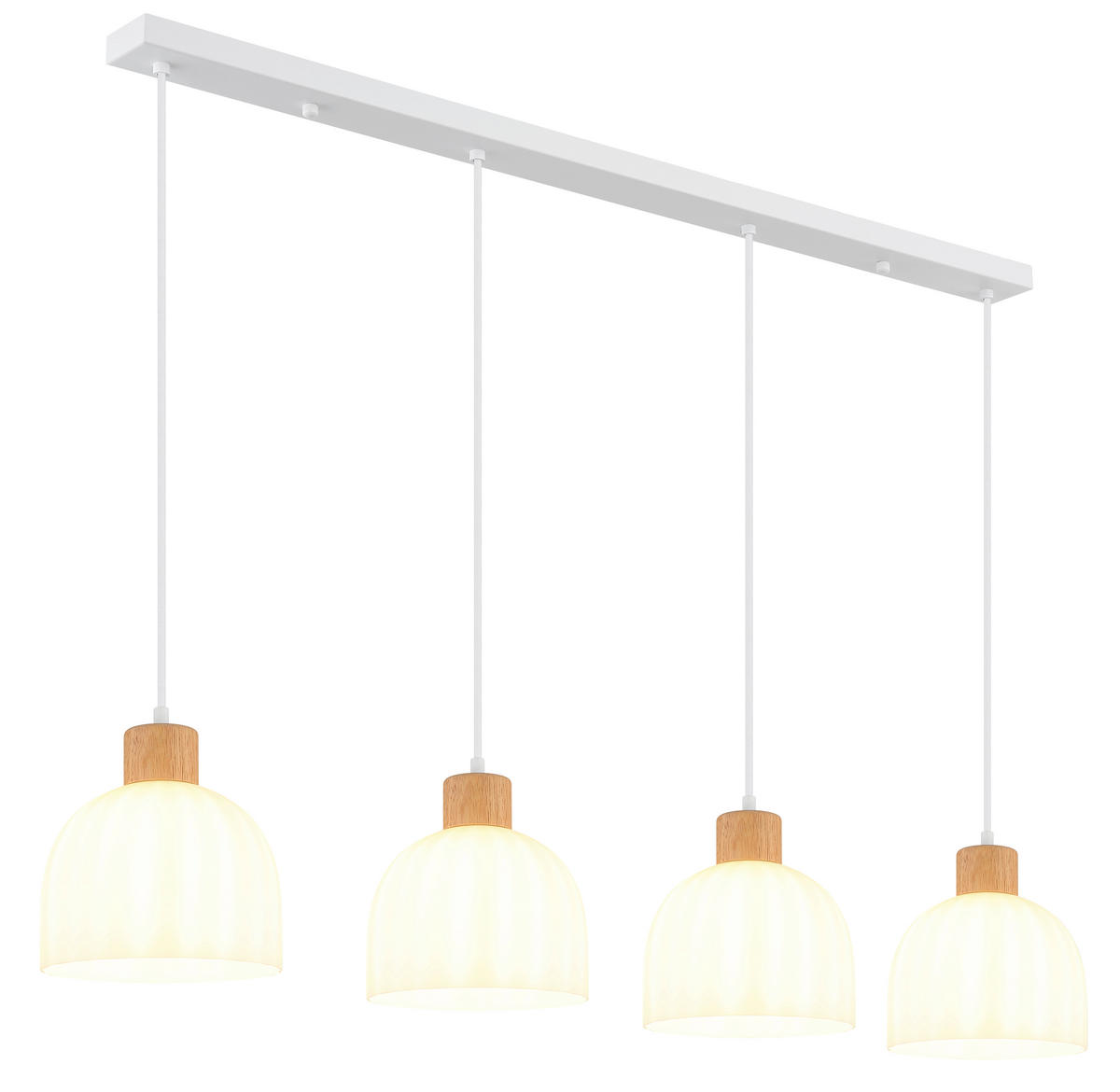 HÄNGELEUCHTE Swanson 113/20/120 cm  - Opal/Braun, Design, Glas/Holz (113/20/120cm) - Globo