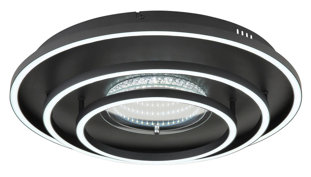 LED-DECKENLEUCHTE 72,2/51,7/10 cm   - Schwarz/Weiß, Design, Kunststoff/Metall (72,2/51,7/10cm) - Globo