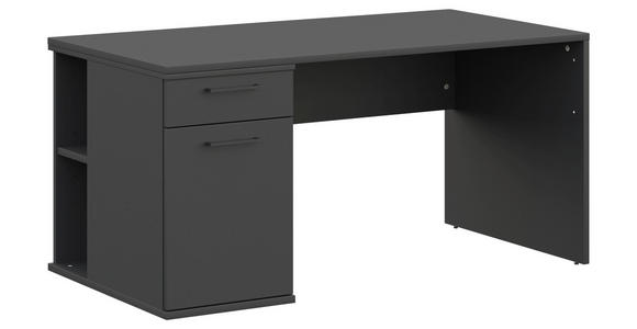 JUGENDSCHREIBTISCH 150/70/72 cm Stauraum, Regal  - Anthrazit/Graphitfarben, Design, Holzwerkstoff/Metall (150/70/72cm) - Cantus