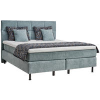 BOXSPRINGBETT 200/200 cm  in Hellblau  - Schwarz/Hellblau, Design, Kunststoff/Textil (200/200cm) - Beldomo - Sleep