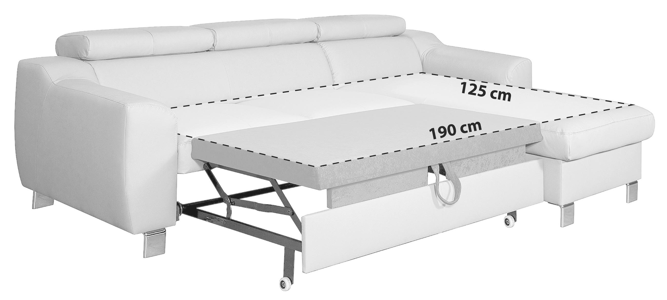 ECKSOFA in Lederlook Echtleder Schwarz  - Chromfarben/Schwarz, Design, Leder/Textil (242/176cm) - Livetastic