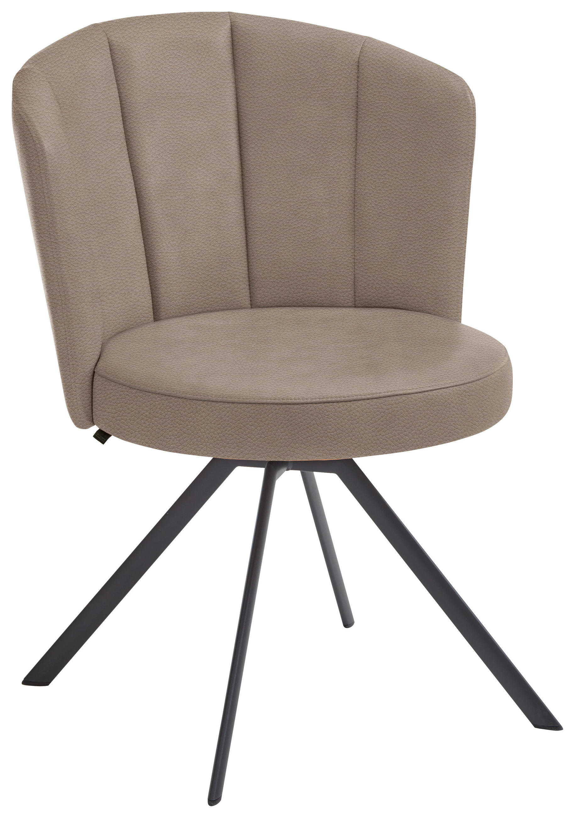 STUHL  in Stahl Mikrofaser Metall, Textil  - Fango/Anthrazit, Design, Textil/Metall (62/83/64cm) - Venjakob