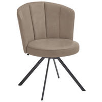 STUHL  in Stahl Mikrofaser Metall, Textil  - Fango/Anthrazit, Design, Textil/Metall (62/83/64cm) - Venjakob