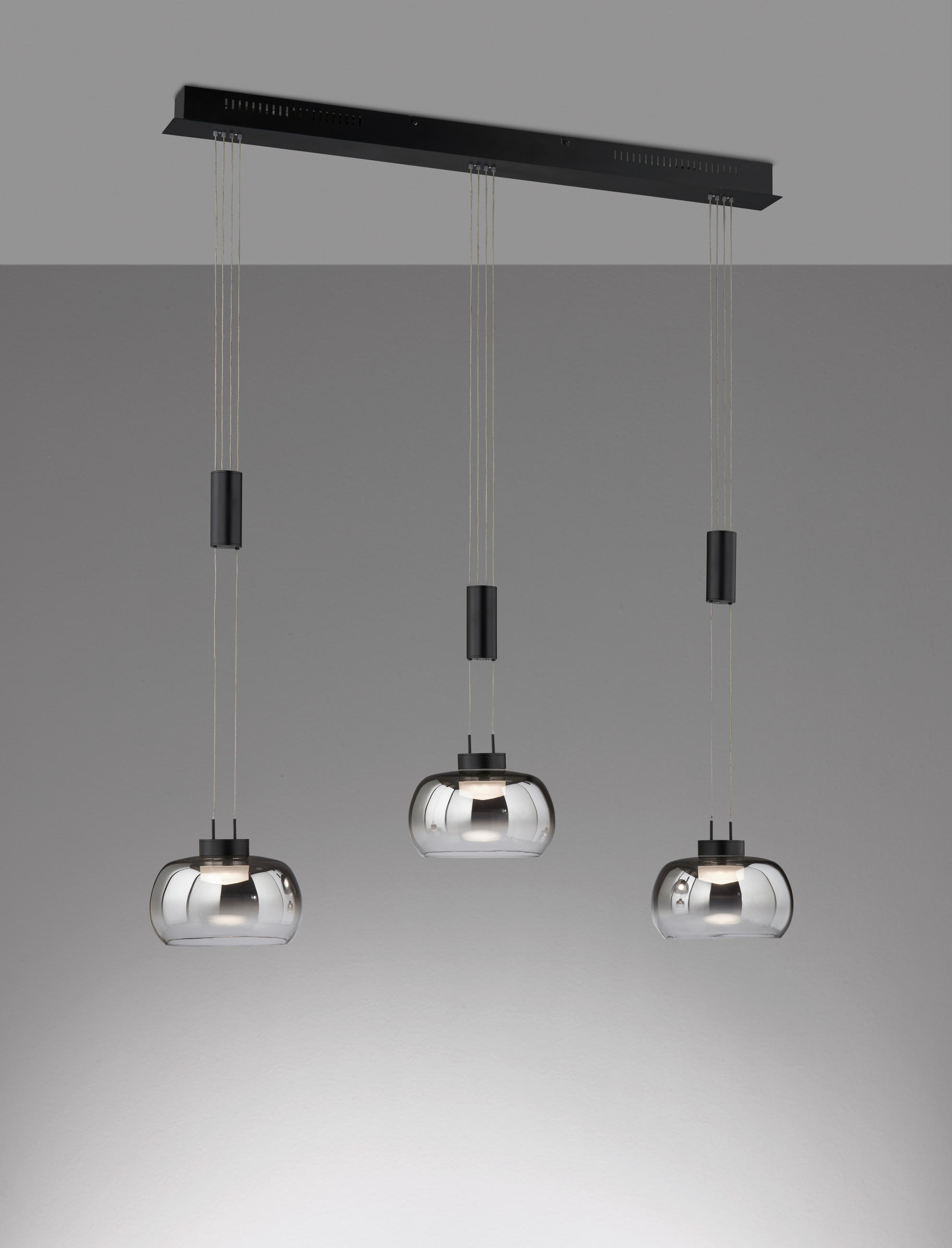 LED-PENDELLEUCHTE 98/22/108 - 168 cm  - Schwarz, Design, Metall (98/22/108 - 168cm) - Fischer & Honsel