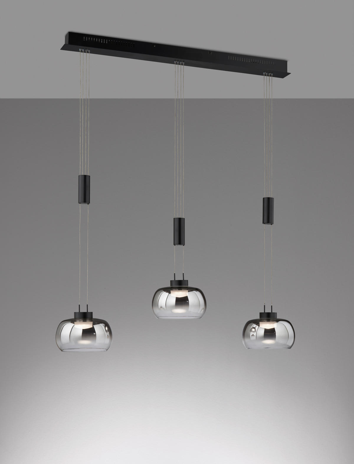 LED-PENDELLAMPA Arosa 98/22/108 - 168 cm  - svart, Design, metall (98/22/108 - 168cm) - Fischer & Honsel