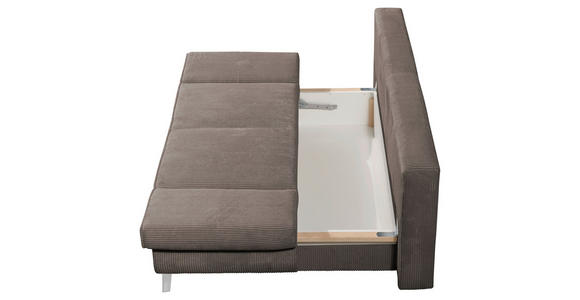 SCHLAFSOFA in Cord Braun  - Chromfarben/Braun, Design, Textil/Metall (200/85/90cm) - Xora