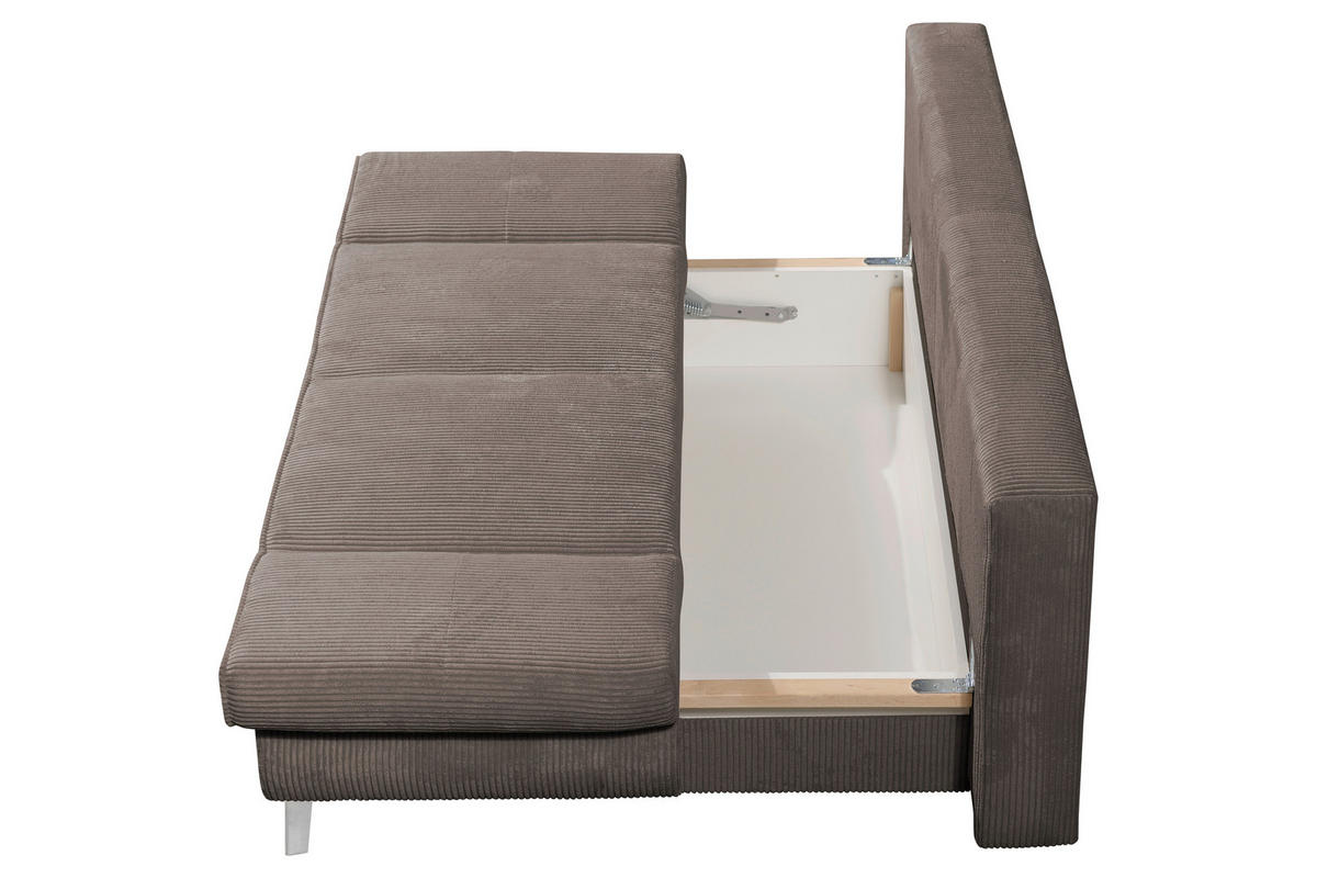 SCHLAFSOFA in Cord Braun  - Chromfarben/Braun, Design, Textil/Metall (200/85/90cm) - Xora