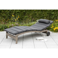 GARTEN-RELAXLIEGE 90/100/208 cm  - Grau, ROMANTIK / LANDHAUS, Kunststoff/Metall (90/100/208cm) - Gardenson