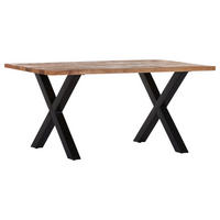 JEDÁLENSKÝ STÔL, mangové drevo, prírodná farba, 160/90/76 cm - čierna/prírodná farba, Lifestyle, kov/drevo (160/90/76cm) - Landscape