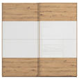 SCHWEBETÜRENSCHRANK 226/223/68 cm 2-türig Weiß, Eiche Artisan  - Eichefarben/Weiß, Design, Glas/Holzwerkstoff (226/223/68cm) - Xora