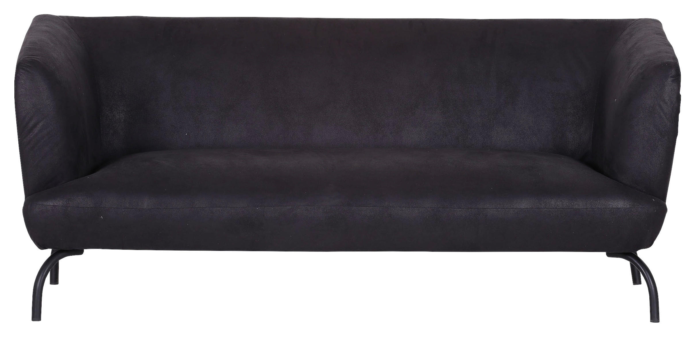 3-SITZER-SOFA in Mikrofaser Anthrazit, Braun  - Anthrazit/Schwarz, Konventionell, Textil/Metall (185/79/85cm) - Carryhome