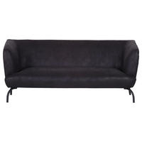 3-SITZER-SOFA in Mikrofaser Anthrazit, Braun  - Anthrazit/Schwarz, Konventionell, Textil/Metall (185/79/85cm) - Carryhome