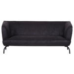 3-SITZER-SOFA in Mikrofaser Anthrazit, Braun  - Anthrazit/Schwarz, KONVENTIONELL, Textil/Metall (185/79/85cm) - Carryhome