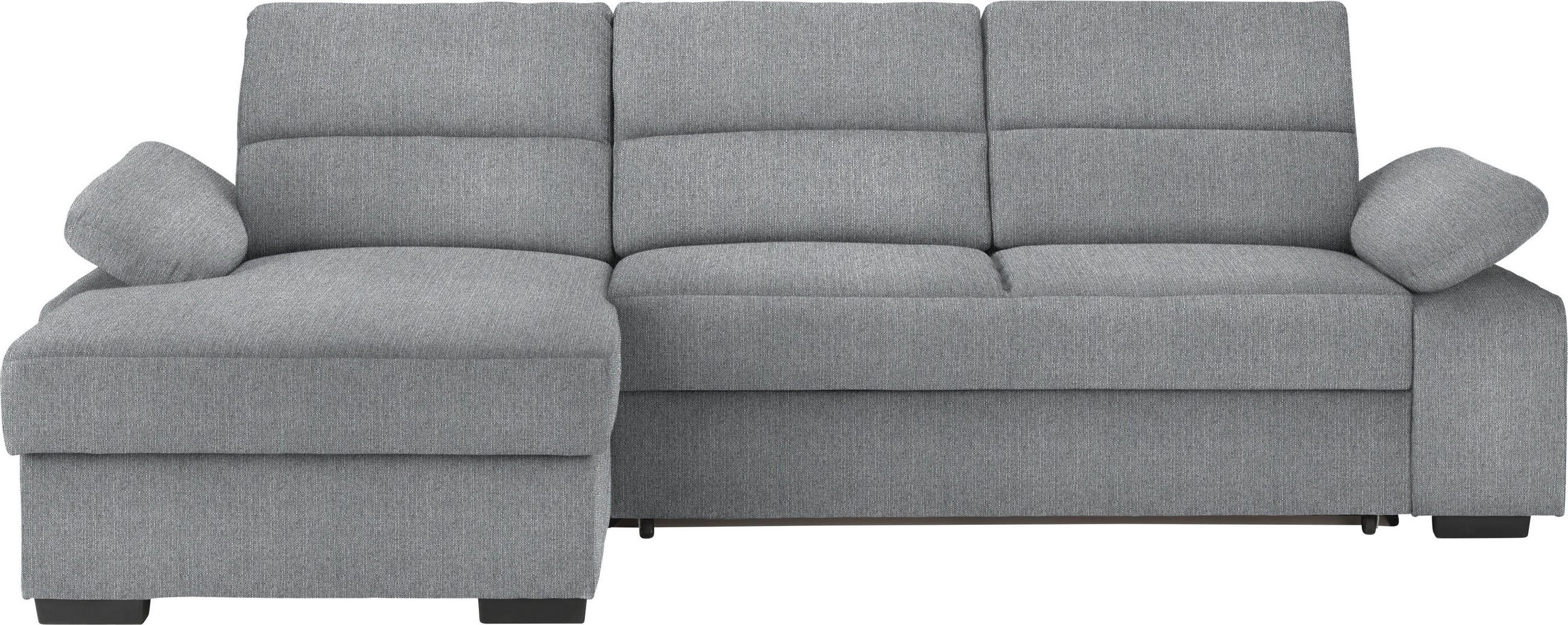 ECKSOFA Grau Webstoff  - Dunkelbraun/Grau, KONVENTIONELL, Kunststoff/Textil (166/258cm) - Cantus