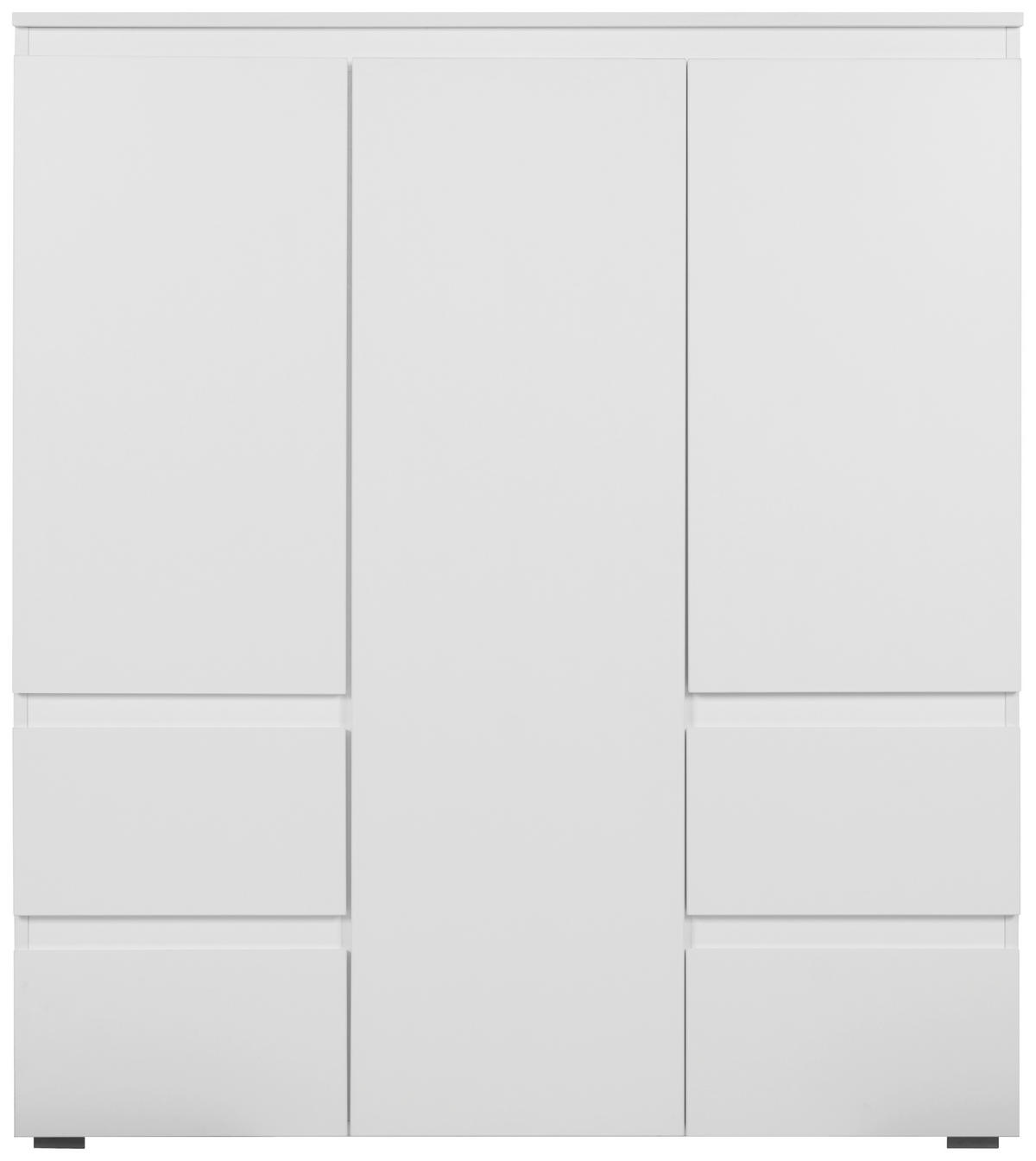 VISOKA KOMODA, bela  - bela/antracit, Design, umetna masa/leseni material (116/131/40cm) - Livetastic