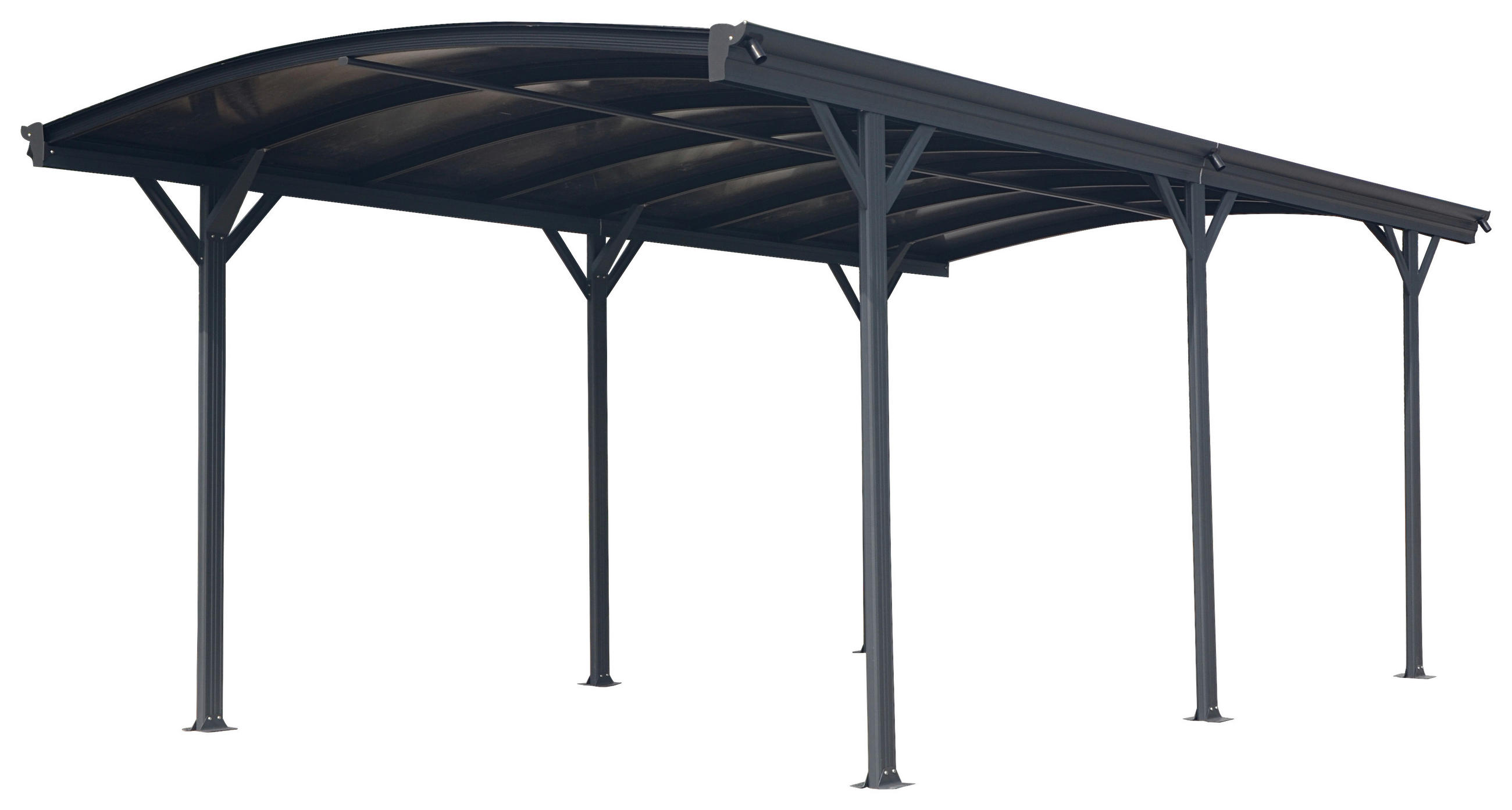 CARPORT 300/220/576 cm Aluminium  - Anthrazit, Basics, Kunststoff/Metall (300/220/576cm) - Ambia Garden