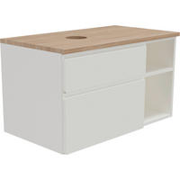 WASCHBECKENUNTERSCHRANK 90/51/47 cm  - Eichefarben/Weiß, MODERN, Holzwerkstoff (90/51/47cm) - Welnova