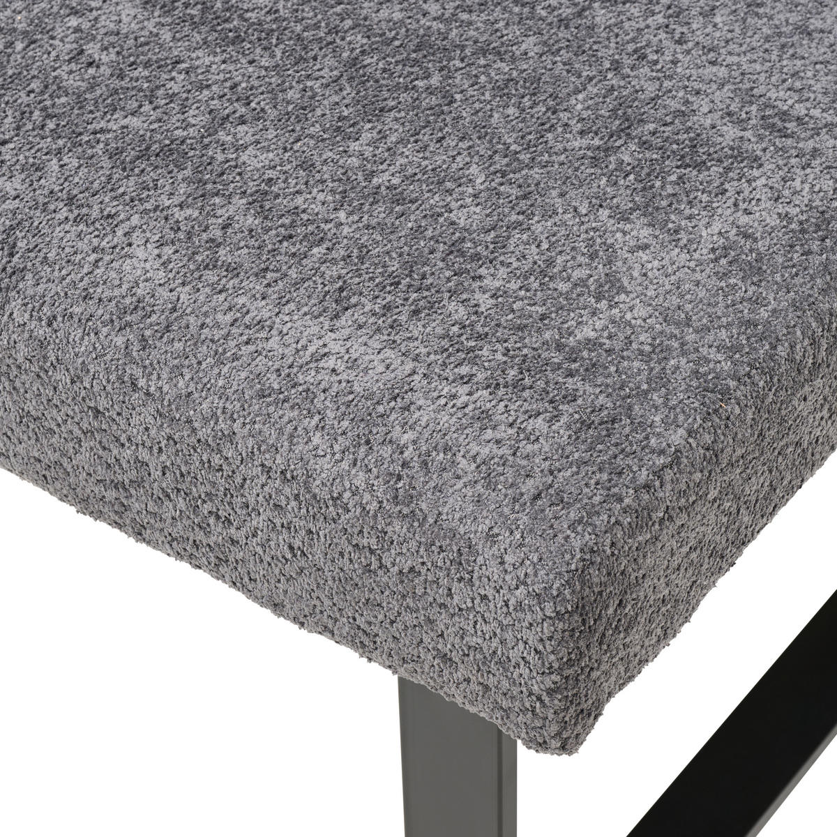 SITZBANK 140/83/61 cm Webstoff, Bouclé Dunkelgrau  - Dunkelgrau/Schwarz, KONVENTIONELL, Textil/Metall (140/83/61cm) - MID.YOU