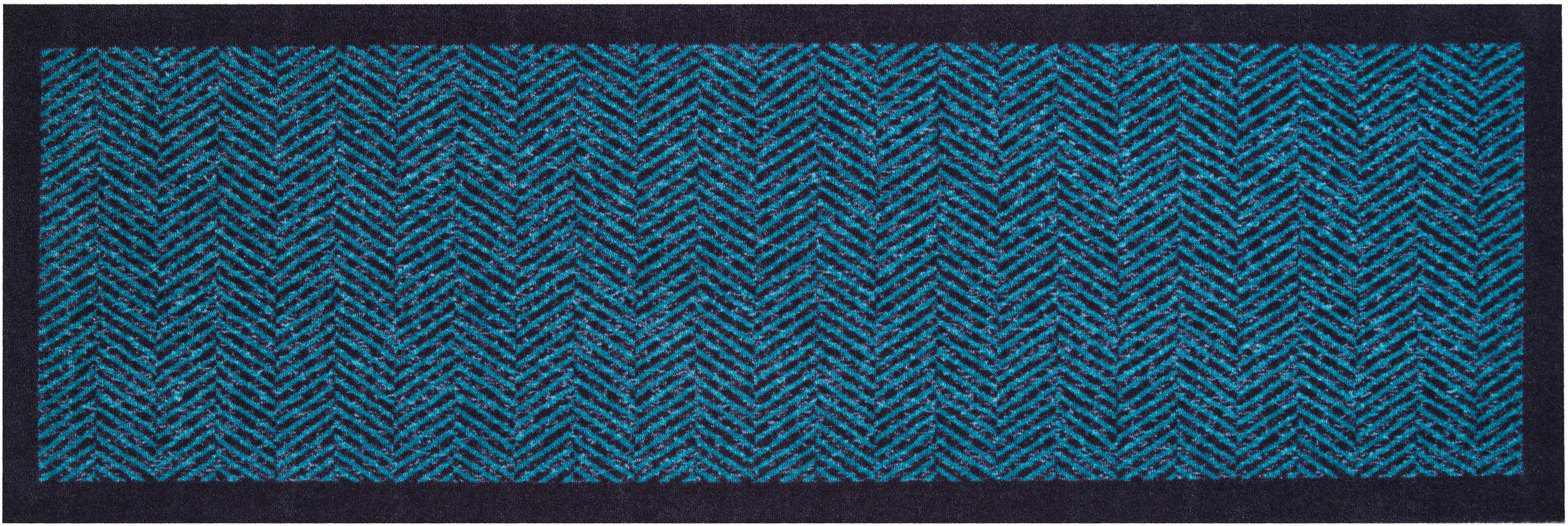 LÄUFER 60/180 cm Herringbone Blau, Schwarz  - Blau/Schwarz, Design, Kunststoff/Textil (60/180cm) - Grund