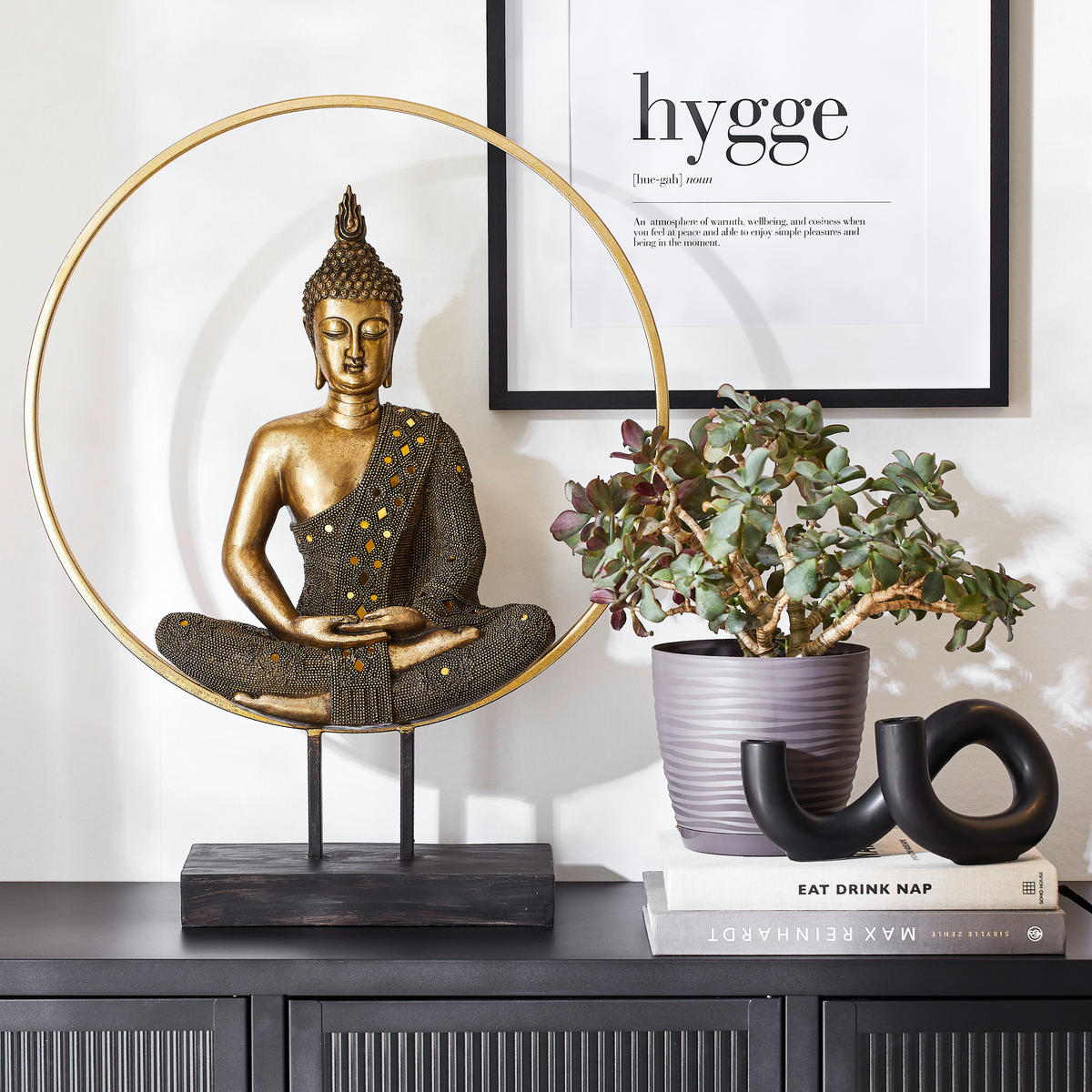 BUDDHA 49/65/17 cm  - Goldfarben, Basics, Kunststoff (49/65/17cm)