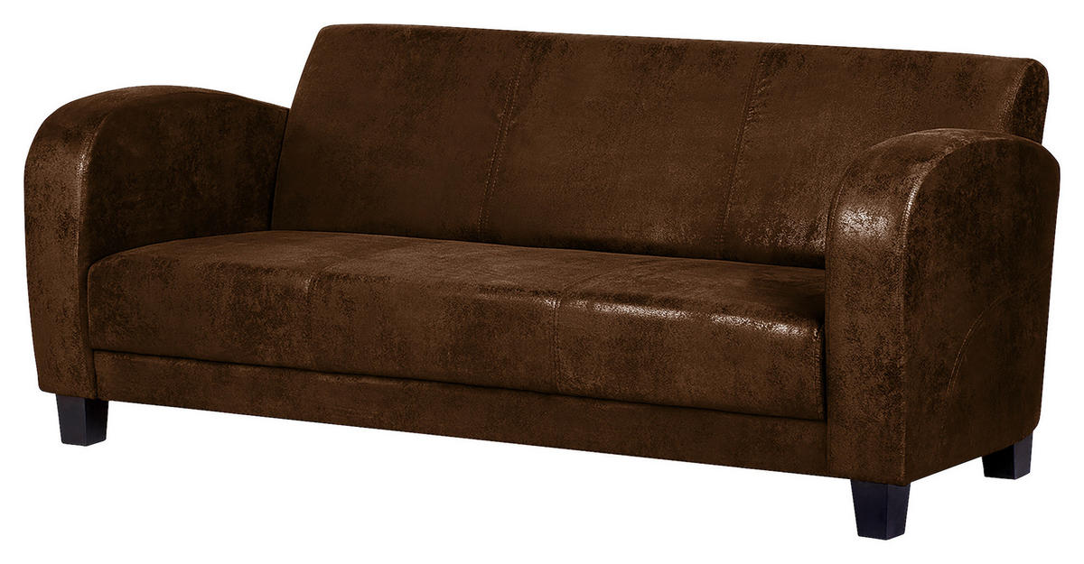 SITZGARNITUR in Lederlook Braun  - Dunkelbraun/Braun, Design, Textil (92/80/89cm) - Livetastic
