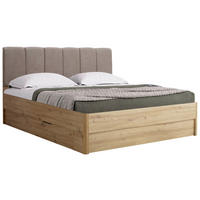 BETT 180/200 cm  in Eiche Artisan  - Taupe/Eiche Artisan, KONVENTIONELL (180/200cm) - Boxxx