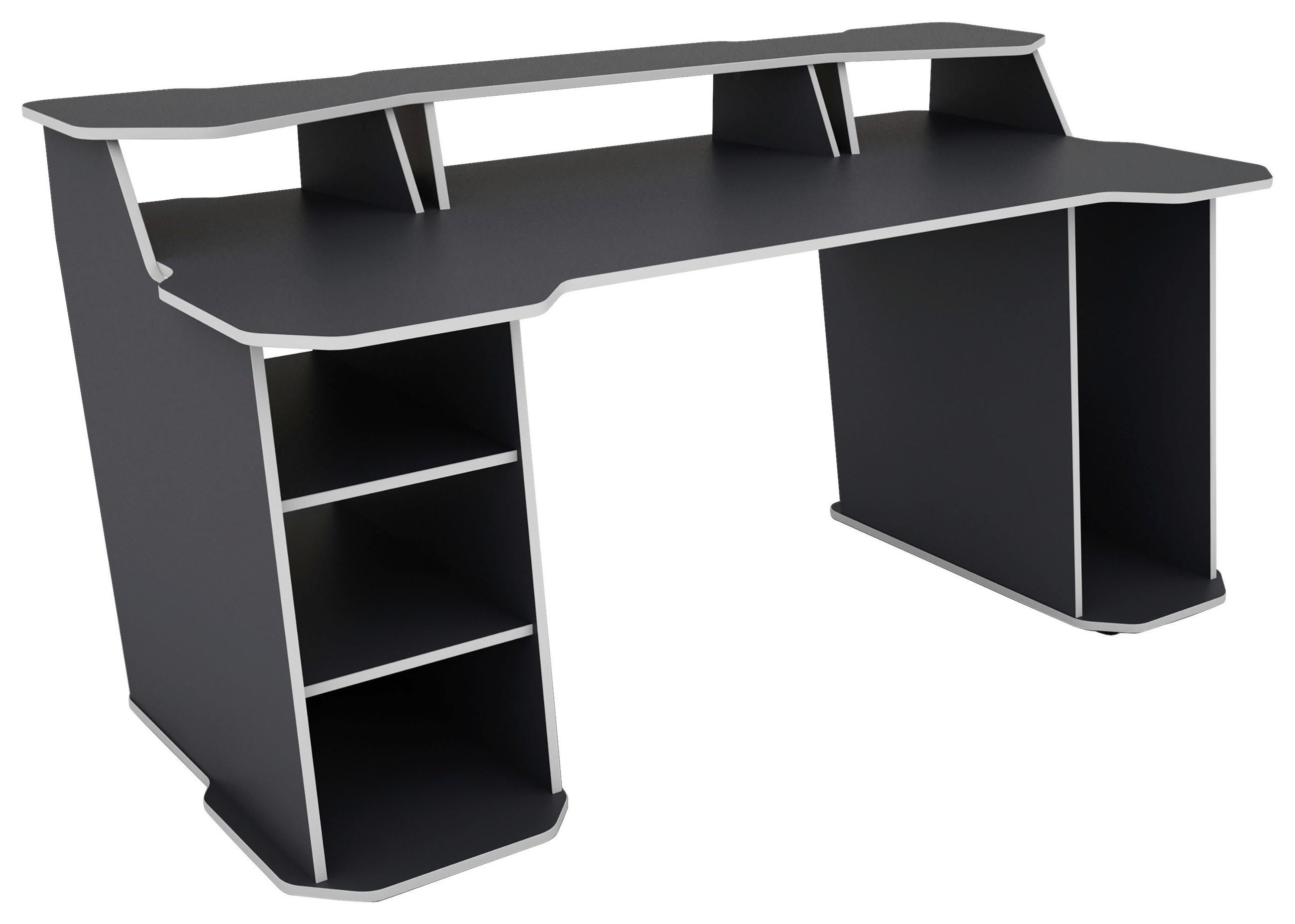 GAMINGTISCH Anthrazit, Weiß  - Anthrazit/Weiß, LIFESTYLE, Holzwerkstoff (180/85/76cm) - MID.YOU