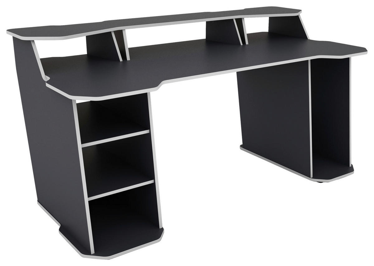 GAMINGTISCH 180/85/76 cm  in Anthrazit, Weiß  - Anthrazit/Weiß, LIFESTYLE, Holzwerkstoff (180/85/76cm) - MID.YOU