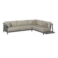 LOUNGEGARNITUR  308/264 cm  Esche massiv  - Taupe/Anthrazit, ROMANTIK / LANDHAUS, Holz/Textil (308/264cm) - Dieter Knoll