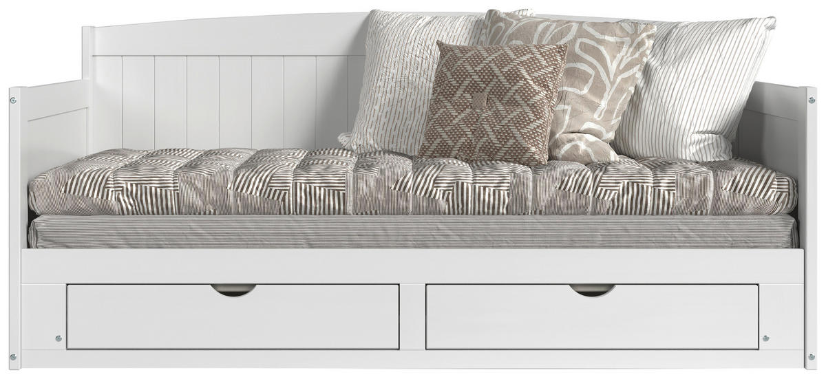 AUSZIEHBETT 200/100-236 cm  in Weiß  - Naturfarben/Weiß, MODERN, Holz/Holzwerkstoff (200/100-236cm) - MID.YOU