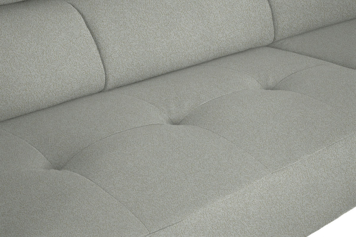 ECKSOFA in Chenille Alabasterfarben  280/205 cm  - Alabasterfarben/Schwarz, Design, Textil/Metall (280/205cm) - Xora