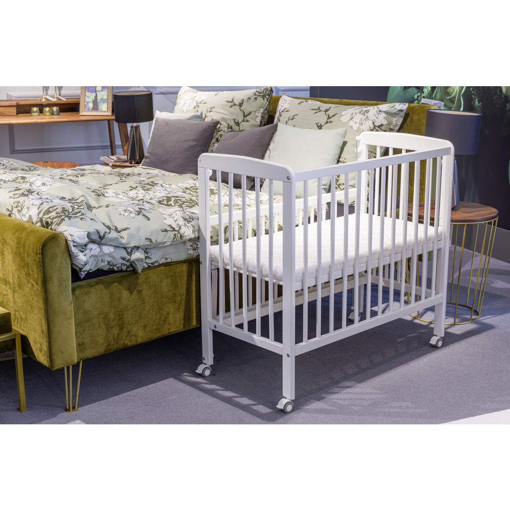 Thumbnail - Fillikid Beistellbett Nino, Weiß, Holz, Buche, 94x69x85 cm, Handmade in Europe, Babymöbel, Babybetten, Beistellbetten