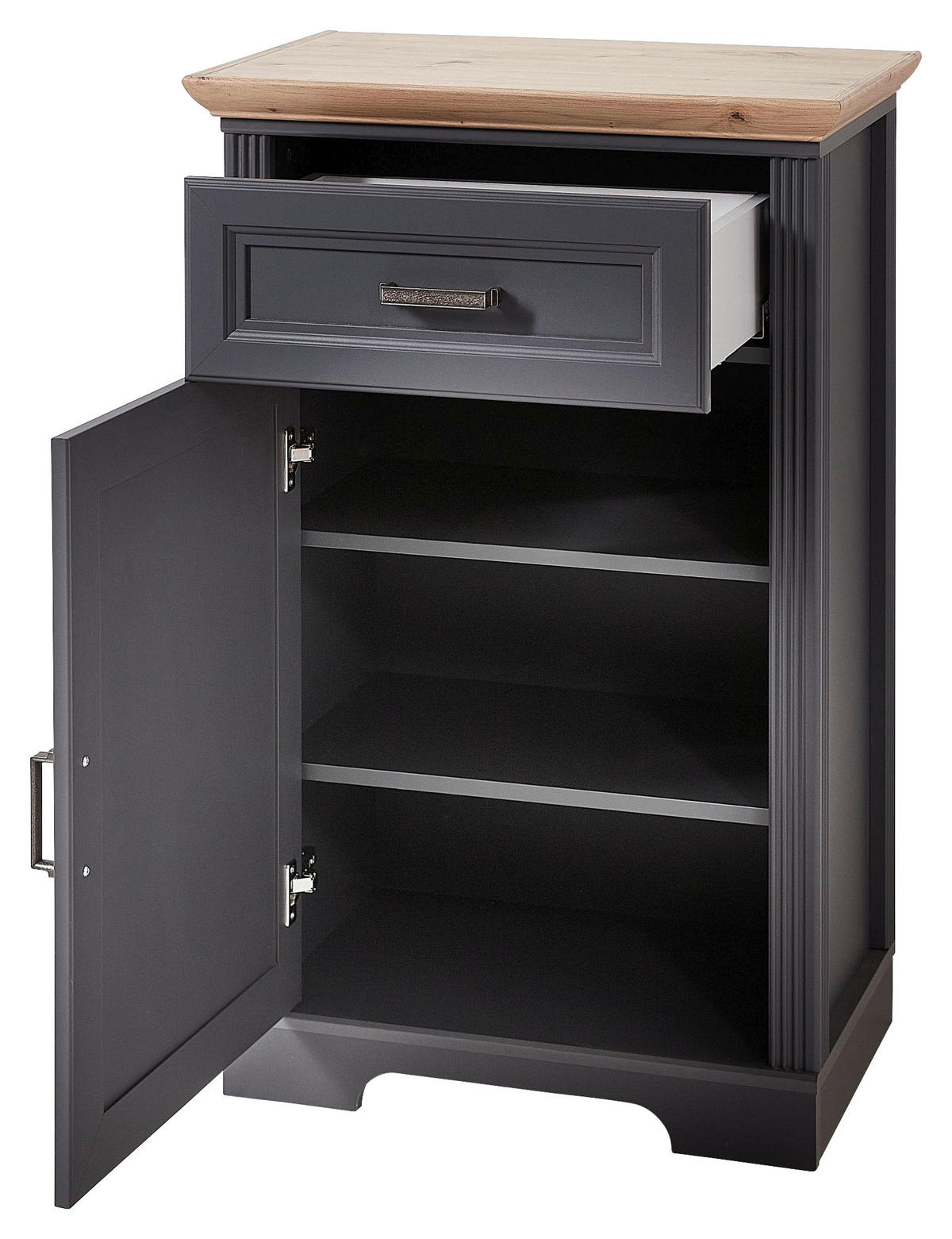 BOTNÍK, barvy grafitu, barvy dubu, 65/102/41 cm - šedá/barvy dubu, Romantický / Rustikální, kov/kompozitní dřevo (65/102/41cm) - Landscape