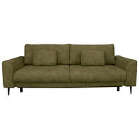 SCHLAFSOFA  mit Liegefunktion, Schlafen auf Sitzhöhe, Rücken echt Chenille Grün  - Schwarz/Grün, KONVENTIONELL, Textil/Metall (235/90/104cm) - Carryhome