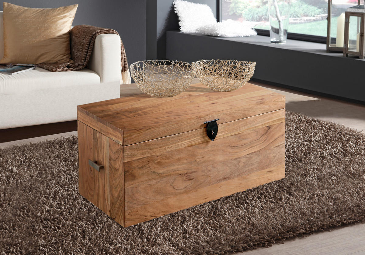 TRUHE Holz Akazie Hartholz  - Akaziefarben, Natur, Holz (80/40/40cm) - Landscape