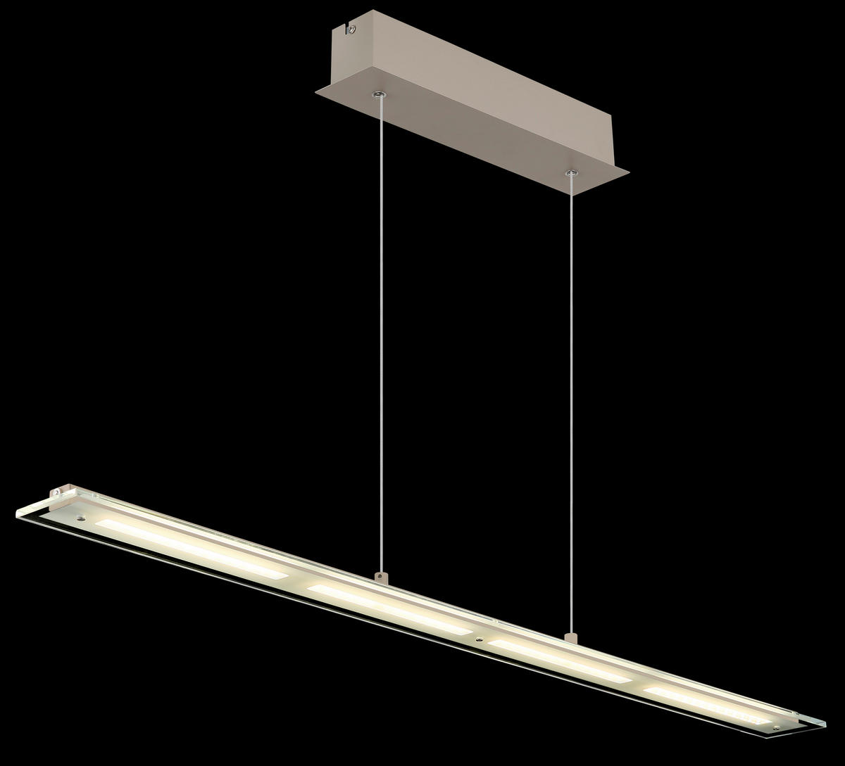 LED-HÄNGELEUCHTE Novak 115/9/150 cm  - Sandfarben/Klar, Design, Glas/Kunststoff (115/9/150cm) - Globo